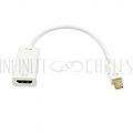 AD-MDP-HDMI-A 6 inch Mini DisplayPort v1.2 Male to HDMI Female with Audio Adapter, Active 4K x 2K - White - Infinite Cables