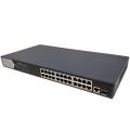 NS-3E0526P-E 24-Port Gigabit 370W PoE Switch + 1-Port RJ45 & 1-Port SFP Uplink - Desktop/Rack Mount - Unmanaged - 1U - IEEE 802.3at/af - Infinite Cables