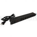 1589T8F1BKRF Hammond 19 inch 8 Outlet Horizontal Rack Mount Power Strip - 6ft Cord, 5-20P Plug, 5-20R Front Receptacles - Infinite Cables