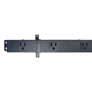 PB-023-BK 12 Outlet Metal Power Strip - 48'' Length - Straight Plug with 6ft Cord - Black - Infinite Cables